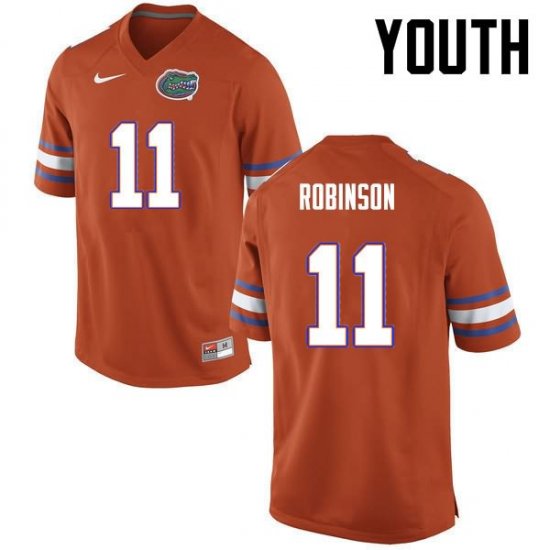 Youth Florida Gators #11 Demarcus Robinson NCAA Nike Orange Authentic Stitched College Football Jersey QAZ3162UX